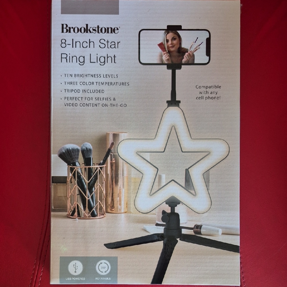 Brookstone 8-Inch Star Ring Light - Black